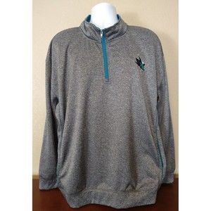 Men's NHL San Jose Sharks Hockey Gray Pullover Sweatshirt 1/4 Zip 2XL